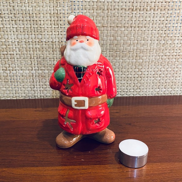 🎄🌟HP🌟NWOB Hallmark Woodland Santa Ceramic Christmas Tea Light Holder - Picture 2 of 10